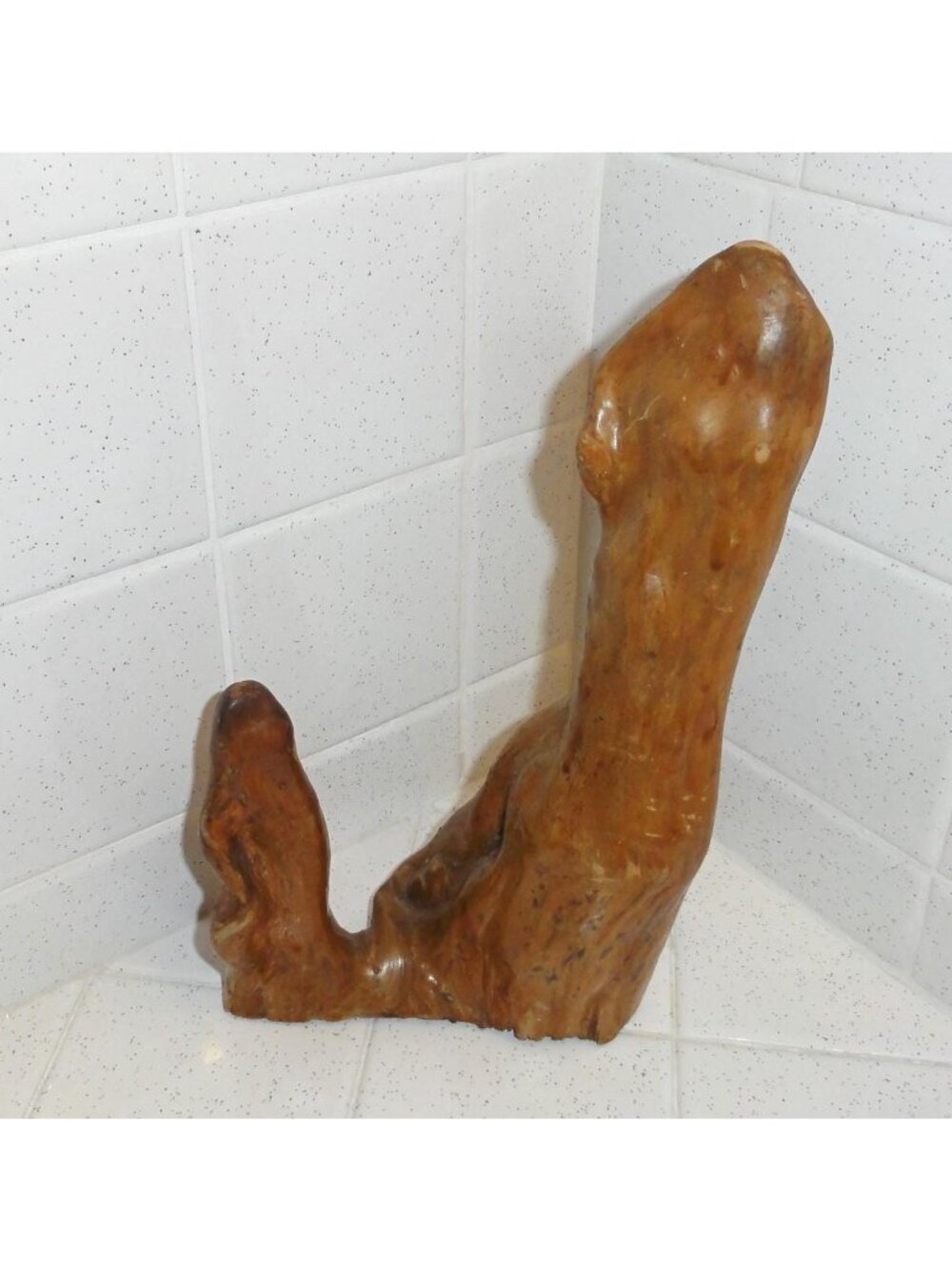 Vintage Double Cypress Knee swamp wood 11.6" Florida Souvenir nature art